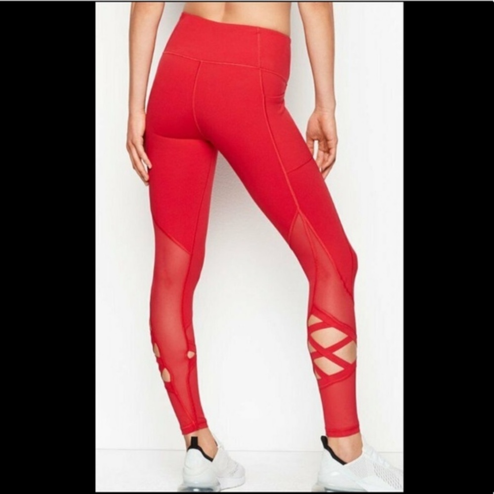 new victoria's secret red vsx tight leggings sport